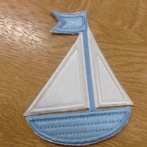 Motif Patch Cute Nautical Sailing Boat