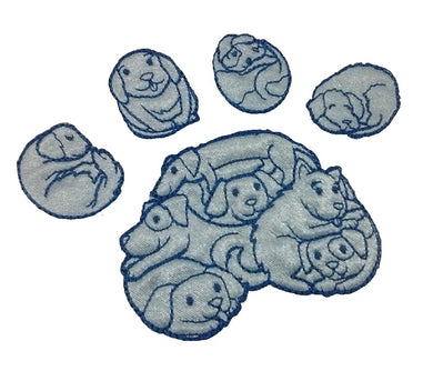 Motif Patch Cute Dog Paw Print Set