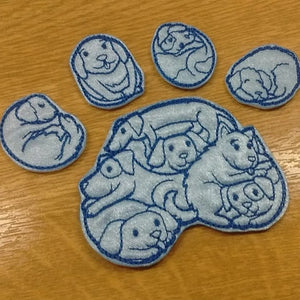 Motif Patch Cute Dog Paw Print Set