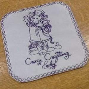 Motif Patch Crazy Crafting Lady Tile