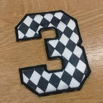 Motif Patch Font 01 Varsity Letters & Numbers Harlequin Diamond Print