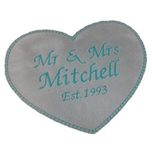 Motif Patch Personalised Large Wedding Heart Mr & Mrs Est.