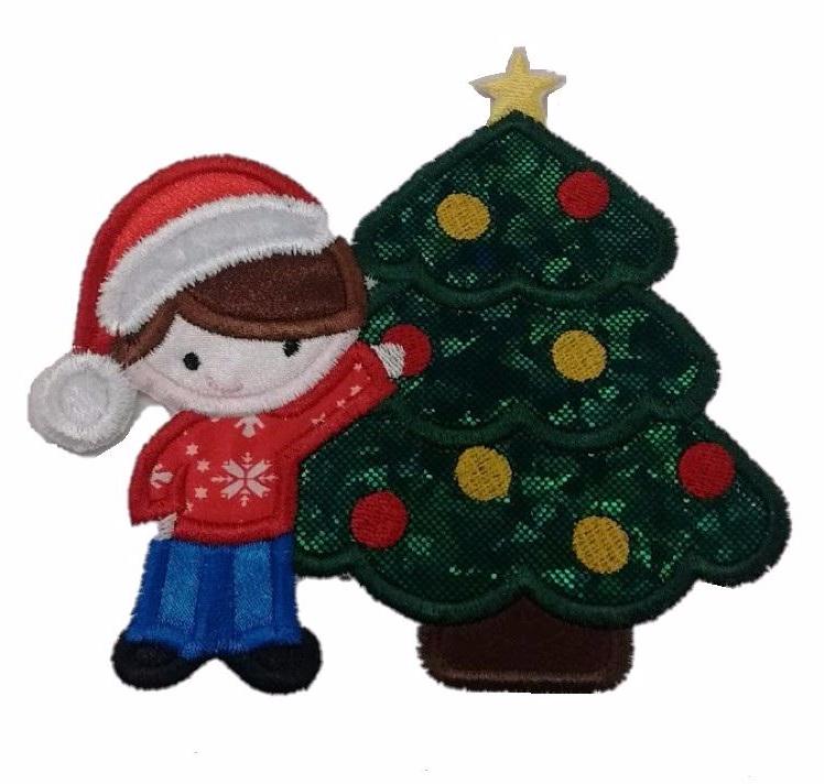 Motif Patch Large Fancy Christmas Tree Boy