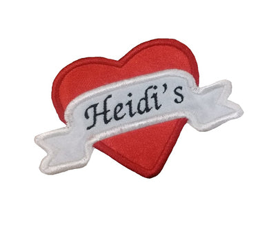 Motif Patch Personalised Name Love Heart Tattoo Banner