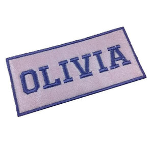 Motif Patch Personalised Name Text Rectangle / Square *Choose size & Border Style*