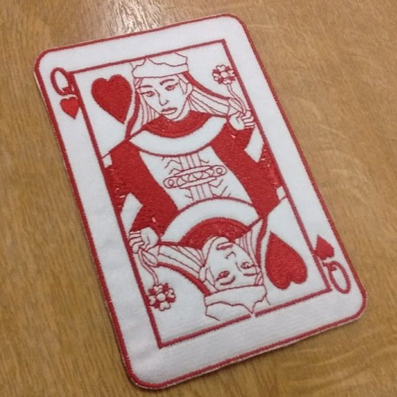 Motif Patch 2 Tone Playing Card Royals King Queen
