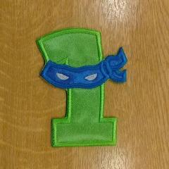 Motif Patch Superhero Ninja Mask Birthday Numbers