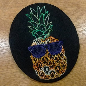 Motif Patch Quirky Cool Glasses Pineapple