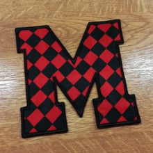 Motif Patch Font 01 Varsity Letters & Numbers Harlequin Diamond Print