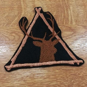Motif Patch Scottish Solo Stag Stick Triangle Frame