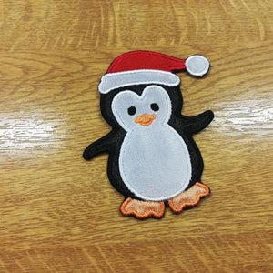 Motif Patch Happy Christmas Hat Penguin