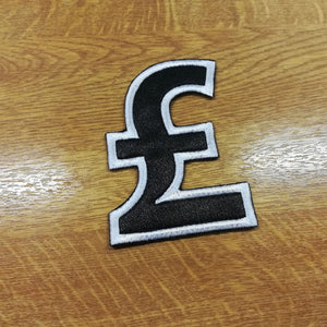 Motif Patch Sterling UK £ Pound Sign Logo