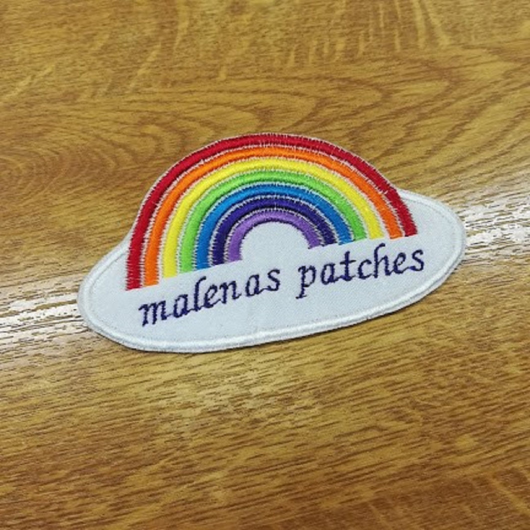 Motif Patch Personalised Name Rainbow Oval Border