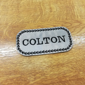 Motif Patch Paw Border Personalised Name Rectangle