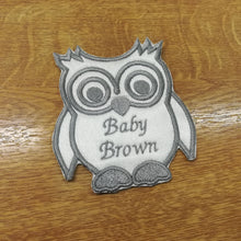 Motif Patch Personalised Name 2 Tone Owl