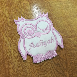 Motif Patch Personalised Name 2 Tone Owl