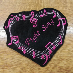 Motif Patch Personalised Name Musical Music Notes Heart