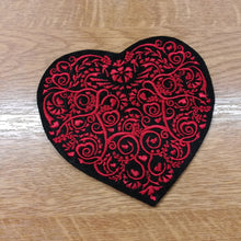 Motif Patch Fancy Gothic Brocade Style Love Heart