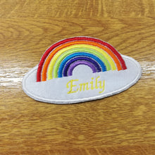 Motif Patch Personalised Name Rainbow Oval Border