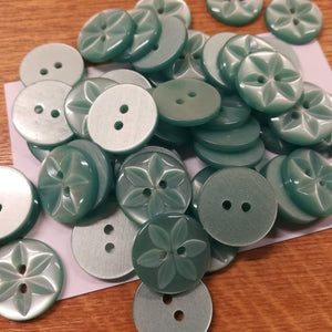 Buttons Plastic Round Star 16mm (1.6cm)