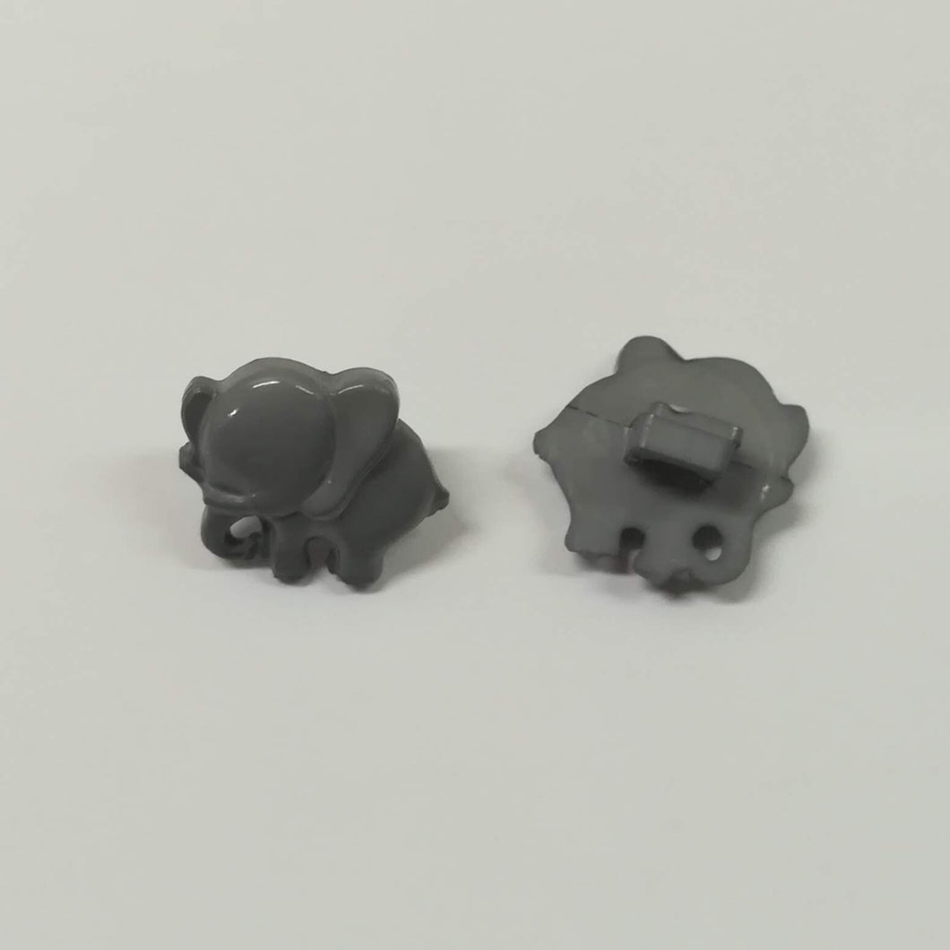 Buttons Plastic Elephant 14mm Grey