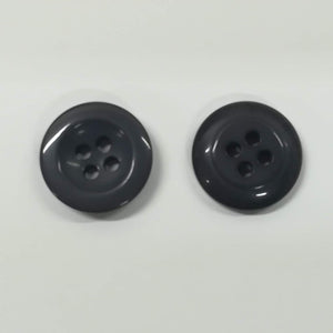 Buttons Plastic Basic Border Round Dark grey 18mm