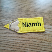 Motif Patch Personalised Name School Pencil