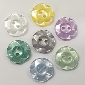 Buttons Plastic Round Fluted Edge 14mm (1.4cm)