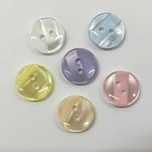 Buttons Plastic Round Striped Mix 12mm (1.2cm)