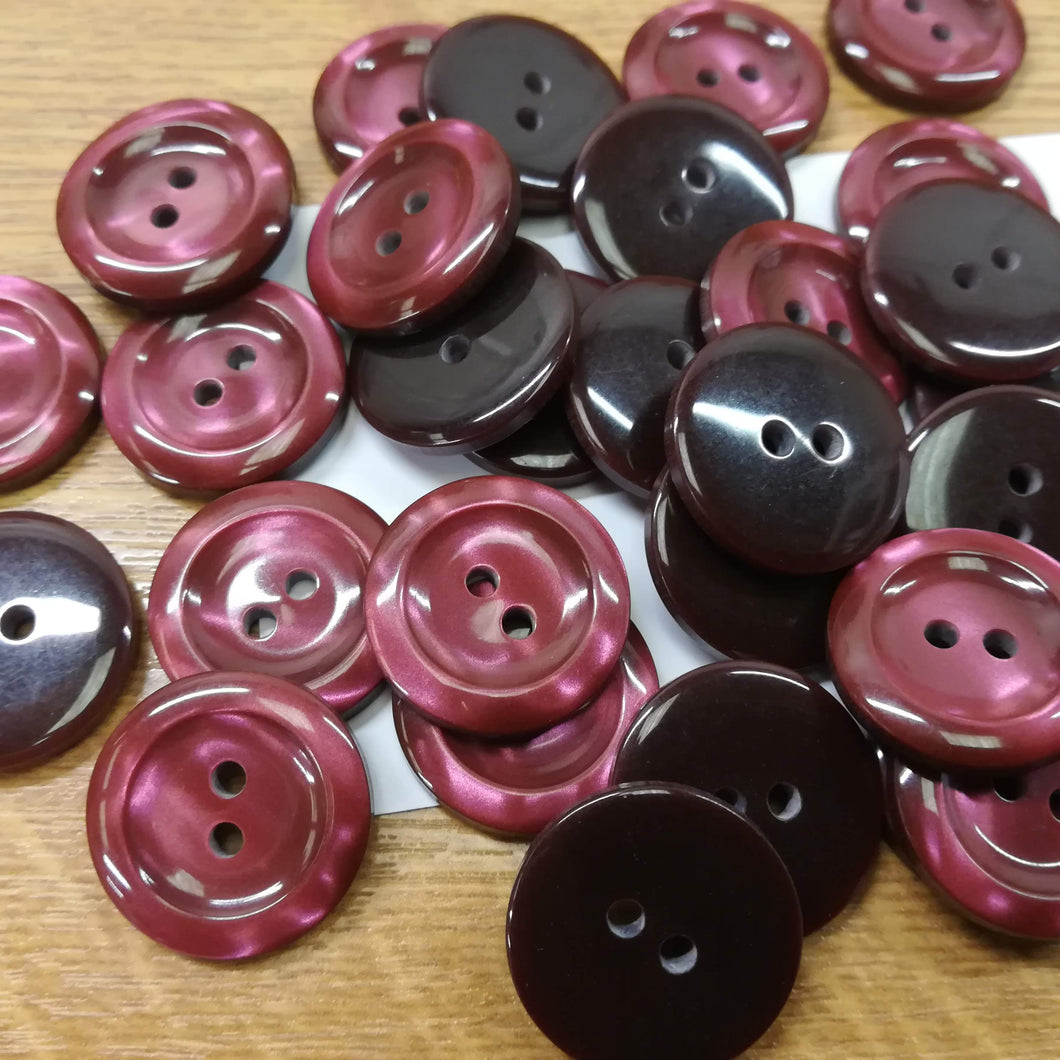 Buttons Plastic Round Glossy 2 hole 20mm (2cm)