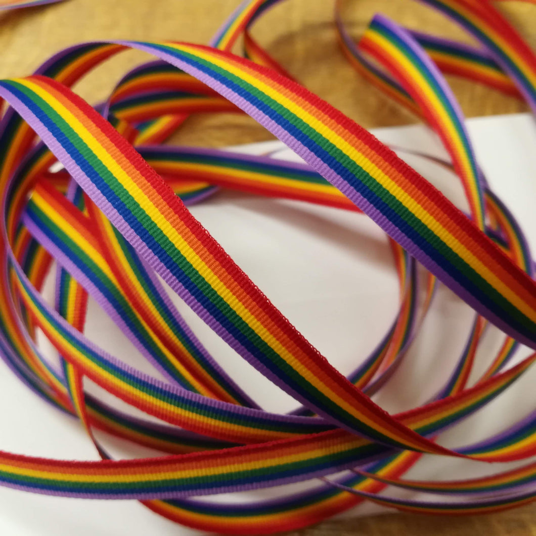 Ribbon Reversible RAINBOW Stripe (3 Sizes available)