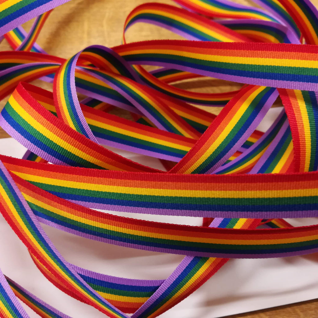 Ribbon Reversible RAINBOW Stripe (3 Sizes available) – malenas patches