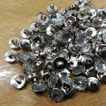 Buttons Sparkle Bling Rhinestone Round 11mm (1.1cm) Silver