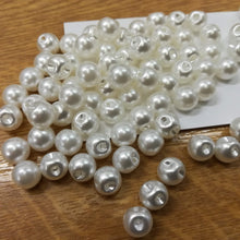 Buttons Plastic Round Shank Faux Pearl style 8mm (0.8cm)