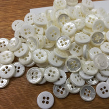 Buttons Plastic Round 4 hole MOP blouse style 10mm (1cm)