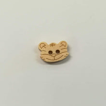 Buttons Etched Wood 2 hole Cat Face 12mm x 9mm