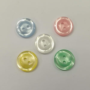 Buttons Plastic Round Glossy 2 hole 15mm (1.5cm)