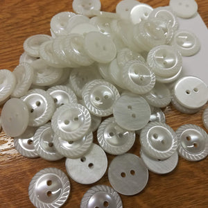 Buttons Plastic Round Crimp Edge Border 16mm (1.6cm)