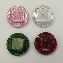 Buttons Plastic Round Shank 25mm (2.5cm) Sparkly Glitter Square