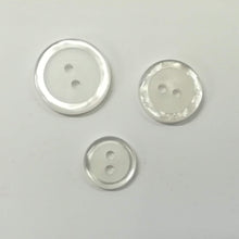 Buttons Plastic Round Border White 11mm / 14mm / 16mm