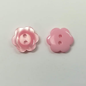 Buttons Plastic  Glossy Flower 15mm