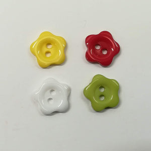 Buttons Plastic Dainty Spring Flowers 11mm