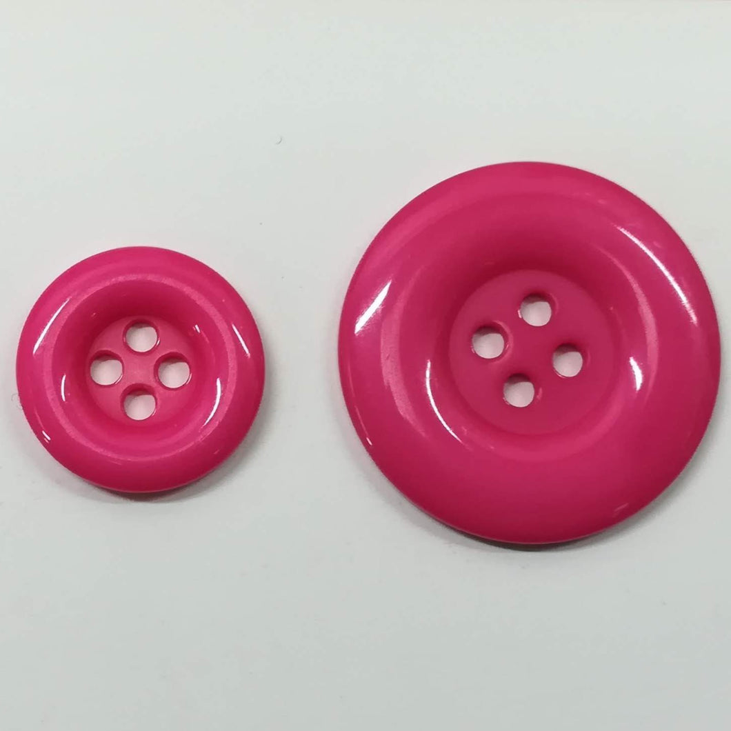 Buttons Plastic Round Cerise Pink 12mm / 18mm