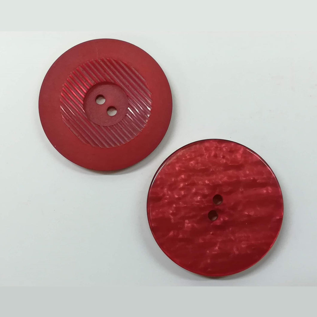 Buttons Plastic Round 2 hole 28mm (2.8cm) Textured Burgundy
