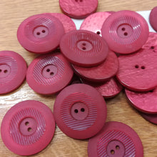 Buttons Plastic Round 2 hole 28mm (2.8cm) Textured Burgundy