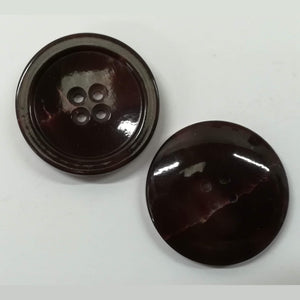 Buttons Plastic Round 4 hole 26mm (2.6cm) Marbled Look Deep Burgundy