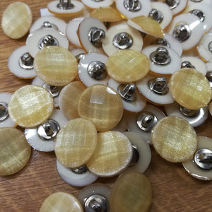 Buttons Plastic Round Shank Shimmer Faceted 15mm