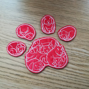 Motif Patch Cute Dog Paw Print Set