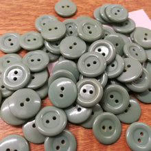 Buttons Plastic Round 2 hole 14mm & 16mm Green