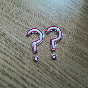 2 x Motif Patch Cosplay Small Question Marks  Style B 3cm / 4cm / 5cm tall